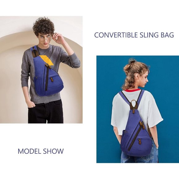 Women Small Casual Canvas Sling Crossbody Shoulder Backpack main image 5
